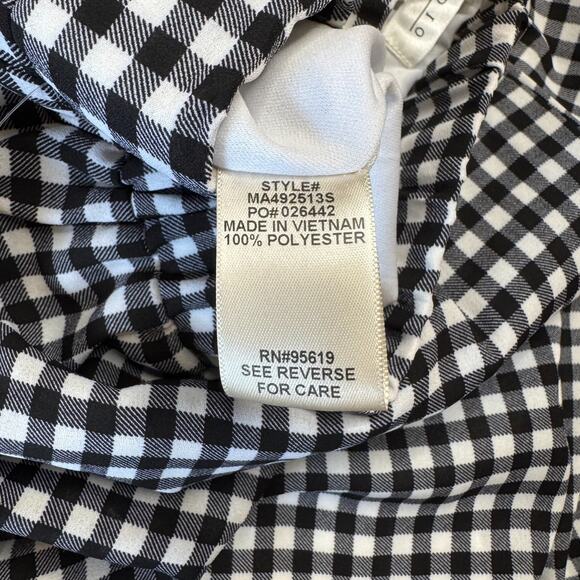 Studio JPR Black White Check Elastic Tie Waist Crop Pants Coastal Grandmother L - Picture 7 of 7